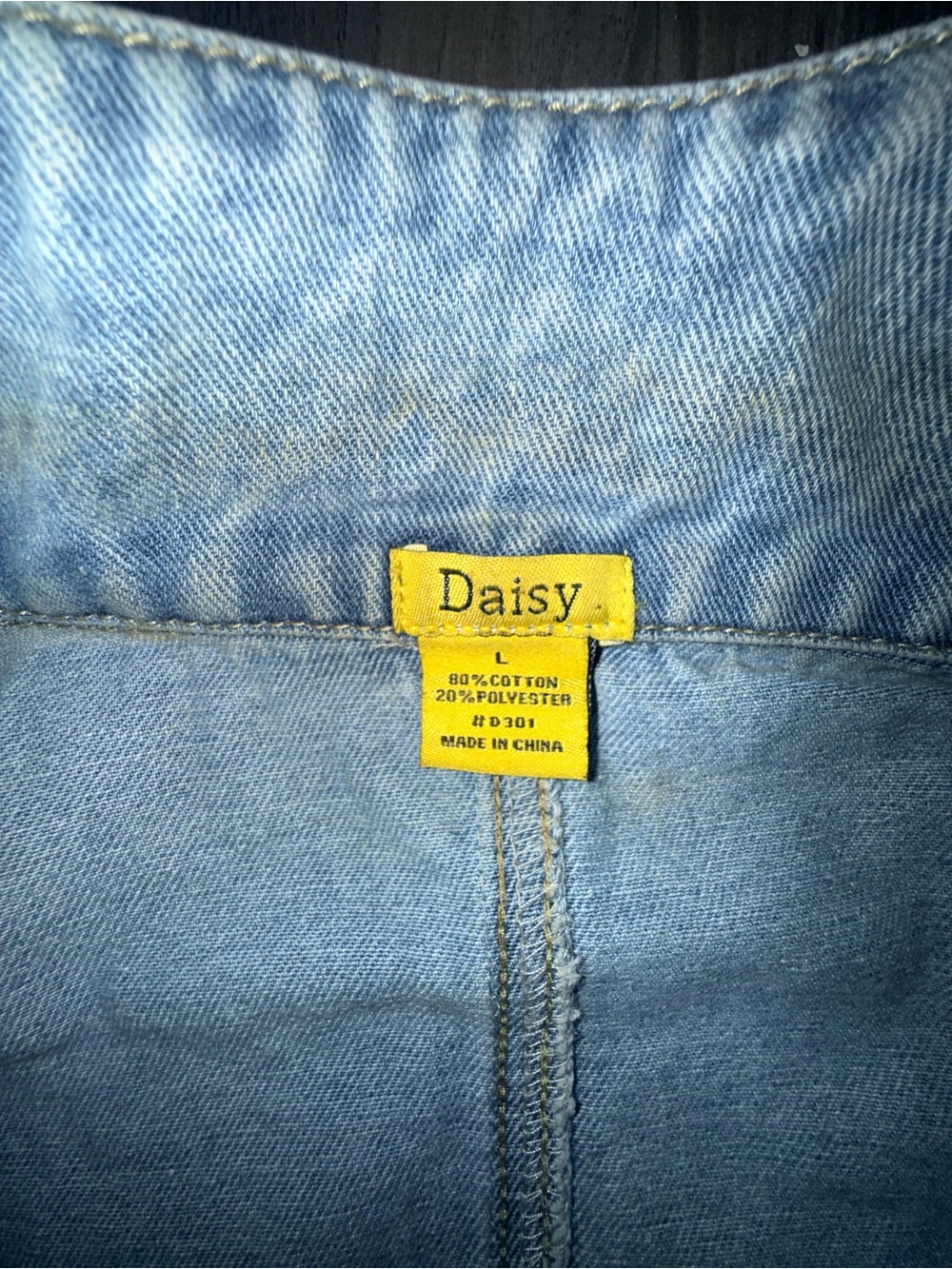 Denim Patchwork Jacket - Light Blue with Multicolor Patches Daisey one of a kind - Picture 6 of 13